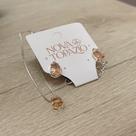 Conjunto brinco e colar gota 7x10 facetada light peach prata