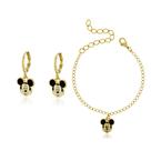 Conjunto Brinco + Pulseira Mickey Banhado a Ouro 18k Conjunto Brinco + Pulseira Mickey Banhado a Ouro 18k