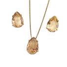 Conjunto Brincos+colar Gota Folheado A Ouro Morganita Conjunto Brincos+colar Gota Folheado A Ouro Morganita