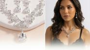 Conjunto Brincos Feminino E Colar Zircônia Gota Noiva Festa Luxo