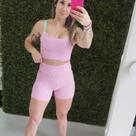 Conjunto brocado rosa BB