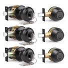 Conjunto Brotima com 3 fechaduras Keyed Alike Door Knob Deadbolt em preto fosco