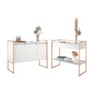 Conjunto Buffet e Aparador Industrial Branco Cobre