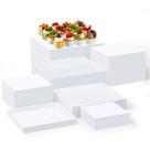 Conjunto Buffet Risers, caixa de exibição de acrílico Leinuosen, 7 unidades, branca Conjunto Buffet Risers, caixa de exibição de acrílico Leinuosen, 7 unidades, branca