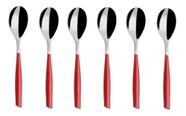 Conjunto bugatti 6 colheres moka cafe glamour vermelho gl3u-02108