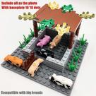 Conjunto Building Blocks City Farm com animais para crianças de 7 a 12 anos Conjunto Building Blocks City Farm com animais para crianças de 7 a 12 anos