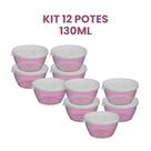 Conjunto c/ 12 Potes Redondos Herméticos 130 ml cada