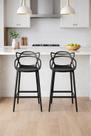Conjunto c/2 Banqueta Allegra Alta Master Preta Cozinha Americana Balcão Polipropileno