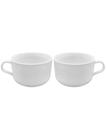 Conjunto C/ 2 Louça Xícara Jumbo 450 Ml Branca Porcelana