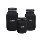 Conjunto C/3 Potes Manhattan De Vidro Biscoito Café Açúcar