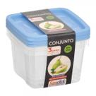 Conjunto c/ 3 Potes Quadrados Graduados 280 ml