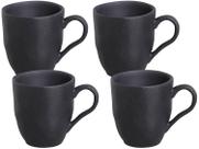 CONJUNTO C/ 4 CANECAS ORGÂNICO PRETO MATTE 273ml