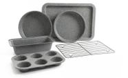 Conjunto c/6 assadeiras oster cinza greystone revest marmorizado antiaderente - aco carbono na caixa 130022.06