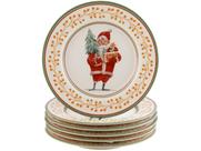 Conjunto c/ 6 Pratos de Sobremesa Ho Ho Ho B Natal Alleanza