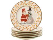 Conjunto c/ 6 Pratos de Sobremesa Ho Ho Ho Natal Alleanza