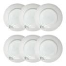 Conjunto C/6 Pratos Sobremesa Manhattan Em Porcelana 19cm