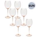 Conjunto C/6 Taça Vinho Champanhe Cristal Rose Moderno 415Ml