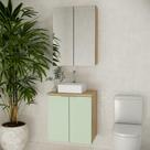 Conjunto c/ cuba nature 60cm estilare cnj4009 carvalho/verde