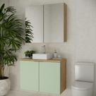 Conjunto c/ cuba nature 90cm estilare cnj4033 carvalho/verde