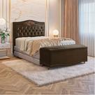 Conjunto Cabeceira e Calçadeira Holanda 140cm Veludo Star Confort