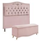 Conjunto Cabeceira e Calçadeira Holanda 160 cm Luxor Rose Speciale Home