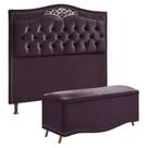 Conjunto Cabeceira e Calçadeira Holanda 1,60 cm Veludo Speciale Home