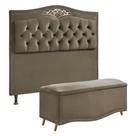 Conjunto Cabeceira e Calçadeira Holanda 195 cm Marrom Castor Speciale Home