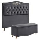 Conjunto Cabeceira e Calçadeira Holanda 1,95 cm Veludo Speciale Home