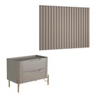 Conjunto Cabeceira e Mesa de Cabeceira 160cm Solteiro em MDF Conjunto Cabeceira e Mesa de Cabeceira 160cm Solteiro em MDF