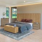 Conjunto Cabeceira Florença King/casal + Cômoda + Mesa de Cabeceira +baú