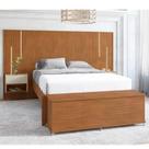 Conjunto Cabeceira Frisada com Baú Luca Marrom Cedro