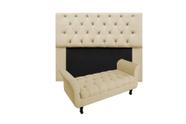 Conjunto cabeceira mirage solteiro 90cm + recamier calçadeira new grecia 90cm suede bege Conjunto cabeceira mirage solteiro 90cm + recamier calçadeira new grecia 90cm suede bege