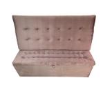 Conjunto cabeceira painel e recamier puff baú beira de cama - 1,38 cm - rose