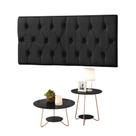 Conjunto Cabeceira Painel Estofada Capitonê 160 cm Queen Branca Paris e Mesa de Centro e Apoio Liz Preta EJ Conjunto Cabeceira Painel Estofada Capitonê 160 cm Queen Branca Paris e Mesa de Centro e Apoio Liz Preta EJ