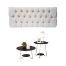 Conjunto Cabeceira Painel Estofada Capitonê 160 cm Queen Suede Areia Paris e Mesa de Centro e Apoio Liz Preta EJ Conjunto Cabeceira Painel Estofada Capitonê 160 cm Queen Suede Areia Paris e Mesa de Centro e Apoio Liz Preta EJ