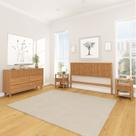 Conjunto Cabeceira Queen com 2 Mesas de Cabeceira e Cômoda Oiti CabeCasa MadeiraOriginals