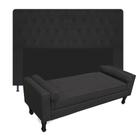 Conjunto cabeceira solteiro 100cm brenda + recamier félix 100cm suede preto