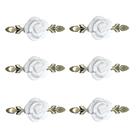 Conjunto Cabinet Knobs ZiLucky de 6 flores de cerâmica rosa com placa traseira