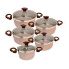 Conjunto Caçarlas Crema Plus 05 peças com Tampa de vidro Conjunto Caçarlas Crema Plus 05 peças com Tampa de vidro