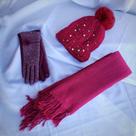 Conjunto Cachecol, Luva e Touca