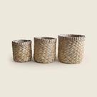Conjunto Cachepô Tulum Fibra com 3 Peças - ACASA Conjunto Cachepot Tulum Fibra com 3 Peças - ACASA