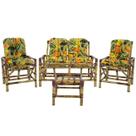 Conjunto Cadeiras de Bambu + Mesa Para Sala e Área Externa T13