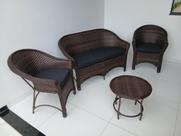 Conjunto Cadeiras Jardim Área Externa Interna Varanda Sacadas em Fibra Sintética cor Argila