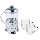 Conjunto Café Cafeteira Francesa Com Duas Xícaras Luxo