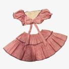 conjunto caipira top e saia rosa pink - p ao g
