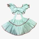conjunto caipira top e saia verde - p ao g