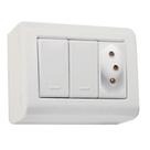 Conjunto Caixa 2 Interr. Simples e 1 Tomada 2p + T 250v/ 10a