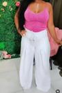 Conjunto calça branca e camiseta feminina