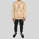 Conjunto Calça e Blusa Moletom Careca Sem Capuz Algodão Estampado Violinha