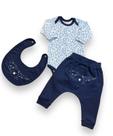 Conjunto Calça e Body C/ Babador Estampado